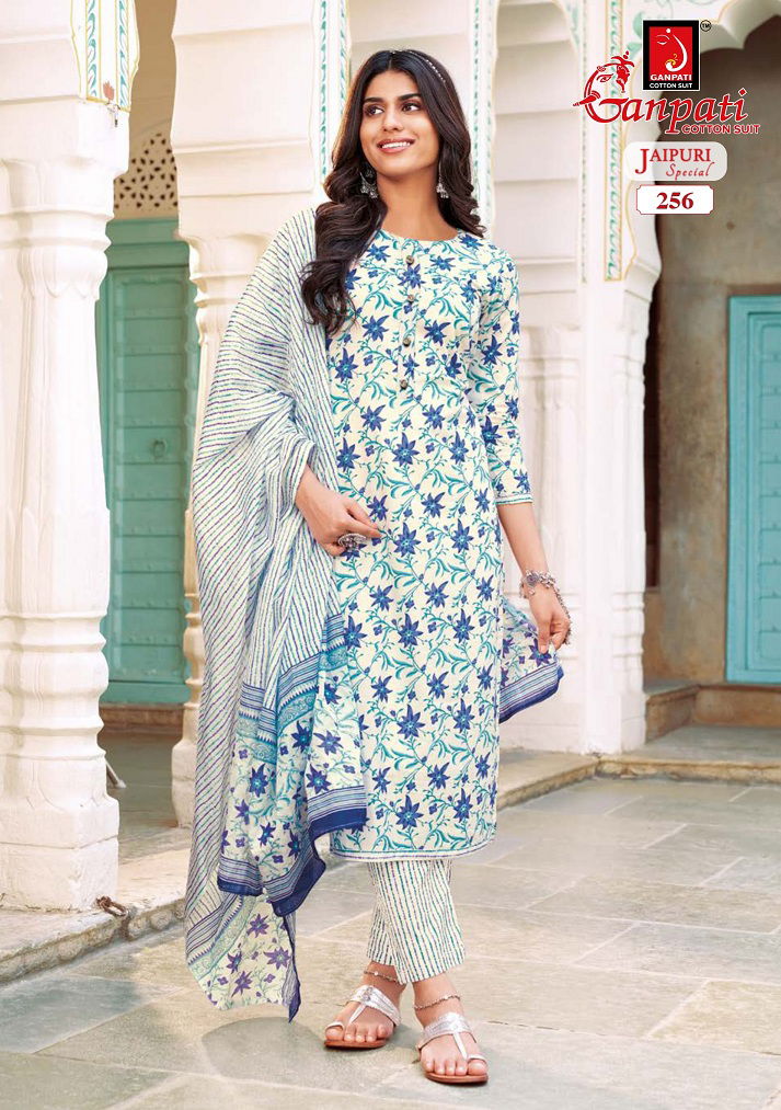 Jaipuri Special Vol 11 By Ganpati Printed Pure Cotton Dress Material Wholesalers In Delhi
